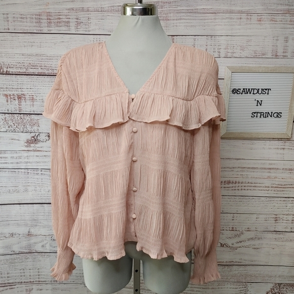 KENDALL + Kylie pink ruffle blouse S - Picture 4 of 11